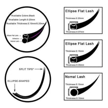 Load image into Gallery viewer, Cashmere Ellipse Flat Lashes Split tip MIXED LENGTH
